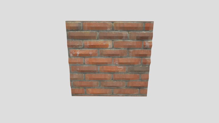 realistic low poly brick wall