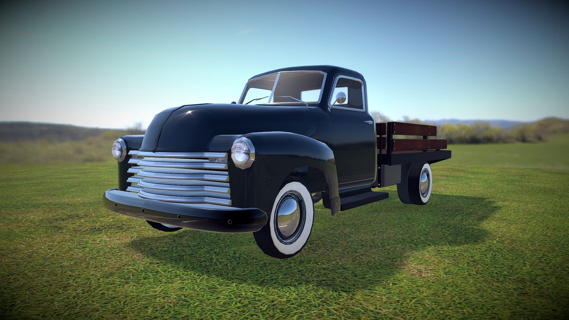 1951 Chevy Truck with Flatbed 3D model by Grace