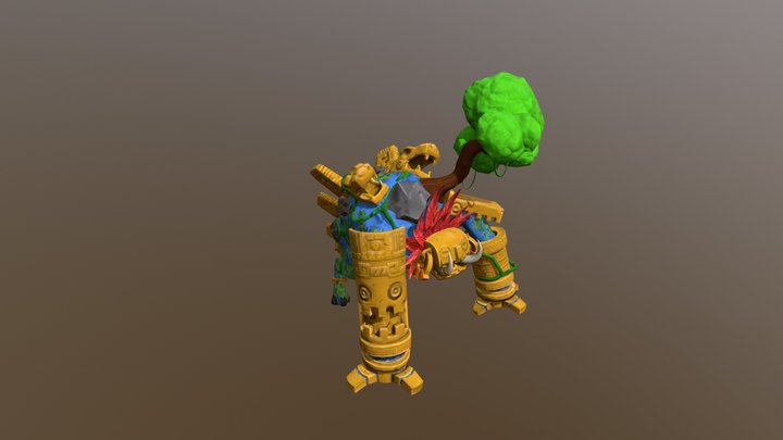 Mayan Golem 3D Model