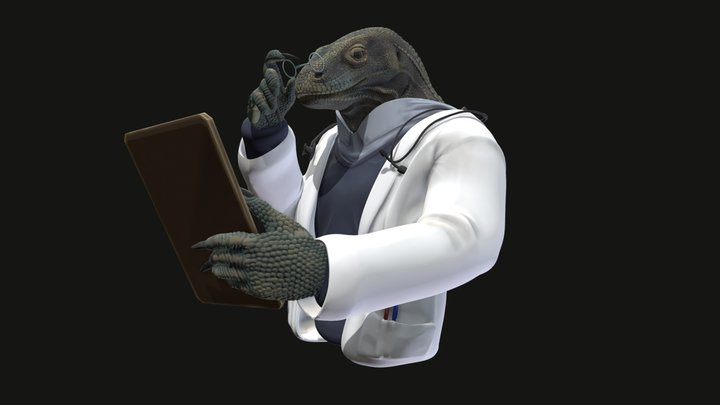 Doctor Komodo Dragon 3D Model