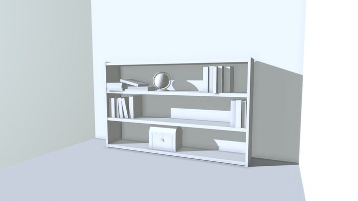 Primitive Bookshelf 3D Model