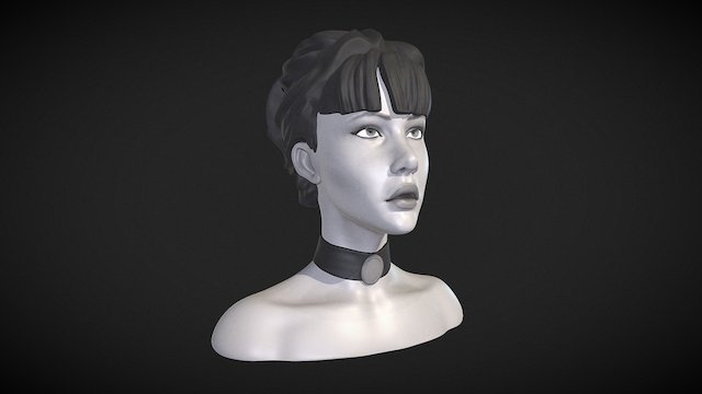 Female portrait sketch 1 3D Model