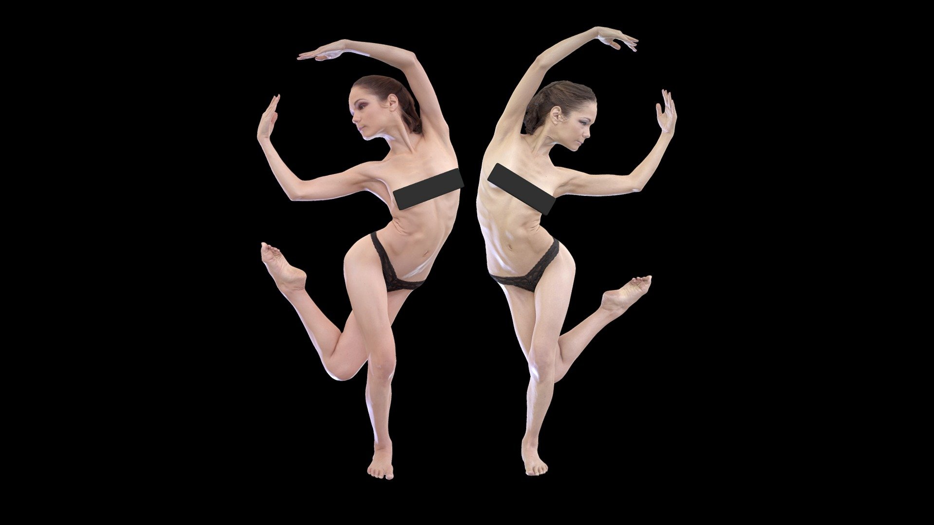 Female Scan - Sylph Ballet Poses 38-39 - Buy Royalty Free 3D model by