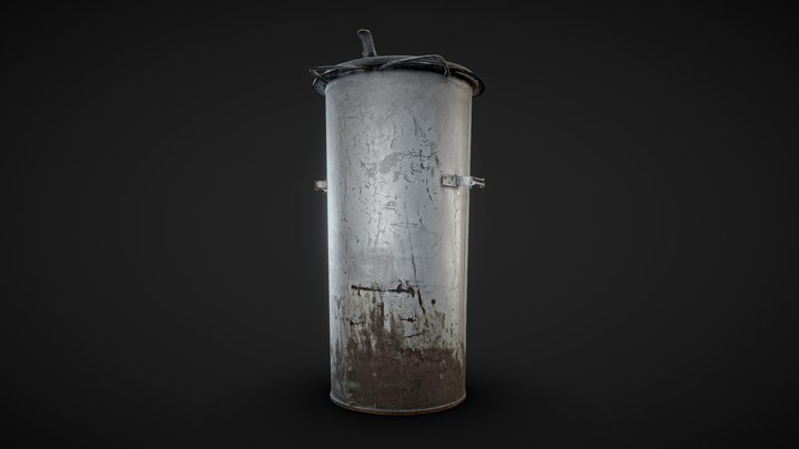 Trash Can Photogrammetry Low Poly Model 3D Model