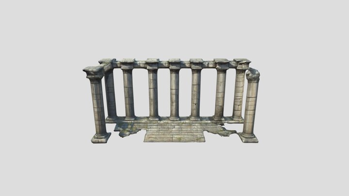 columns ancient stone ruins 3D Model