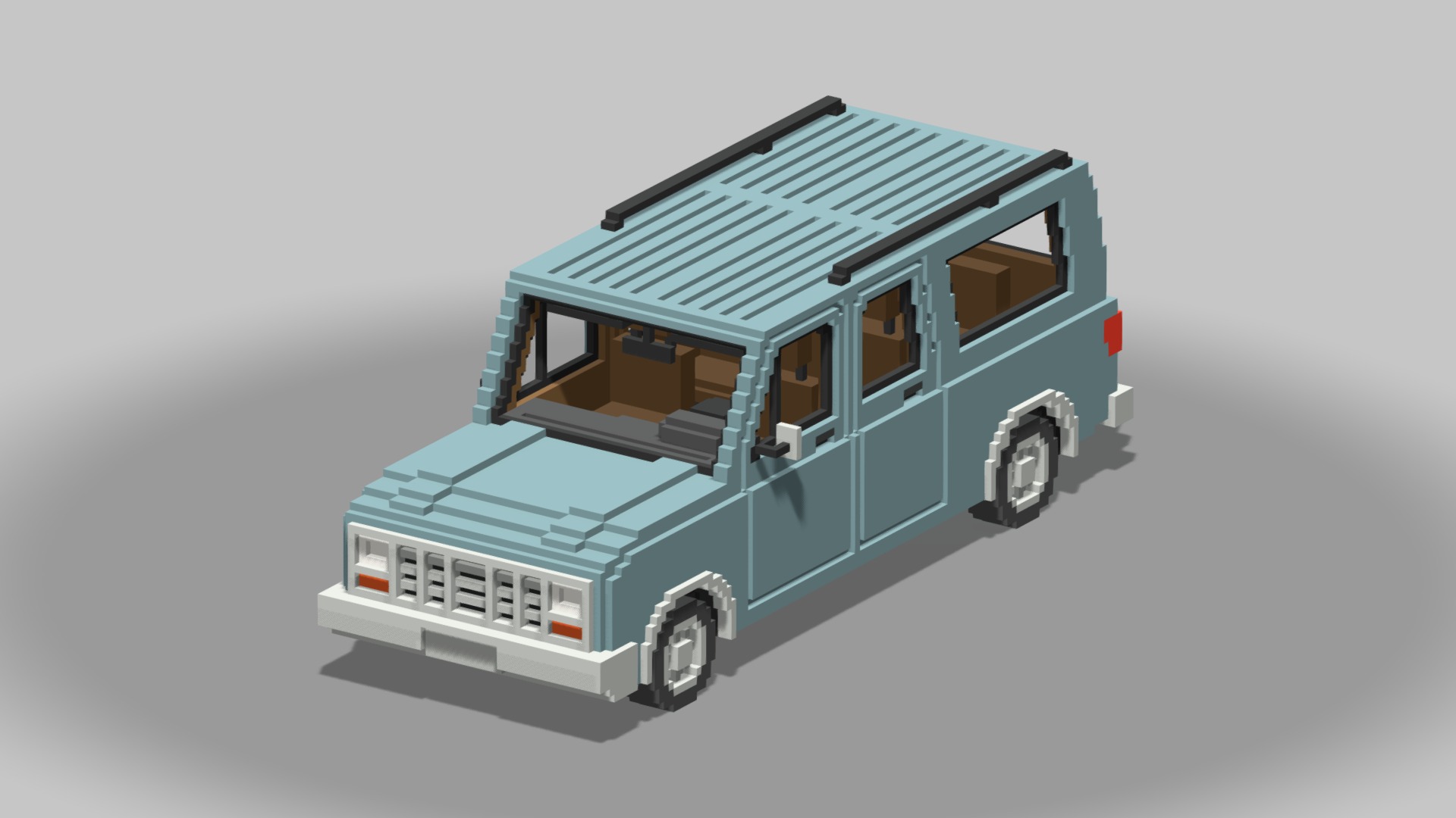 3D model Voxel SUV Car - This is a 3D model of the Voxel SUV Car. The 3D model is about a model of a house.