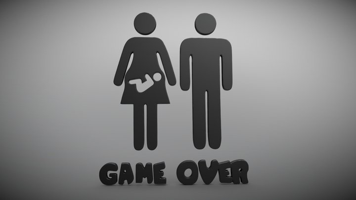 Game Over stencil 3D Model