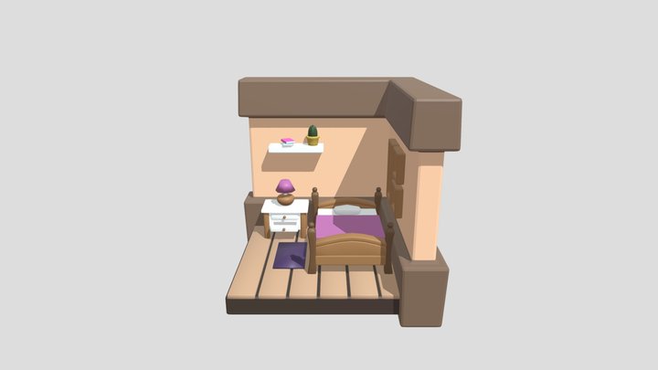 Isometric Bedroom 3D Model