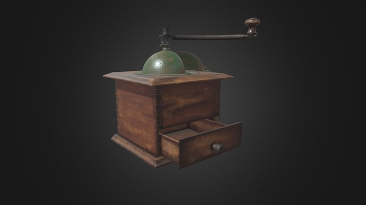 Old Manual Coffee bean Grinder 3D Model