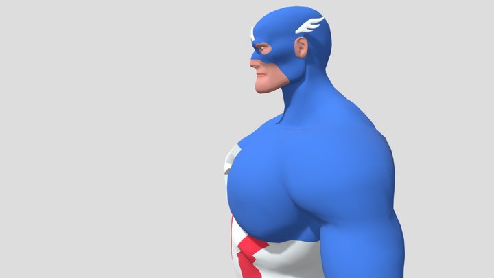 Low poly captain america 3D Model