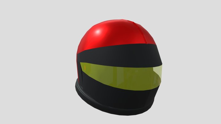 Low Poly Racing Helmet 3D Model
