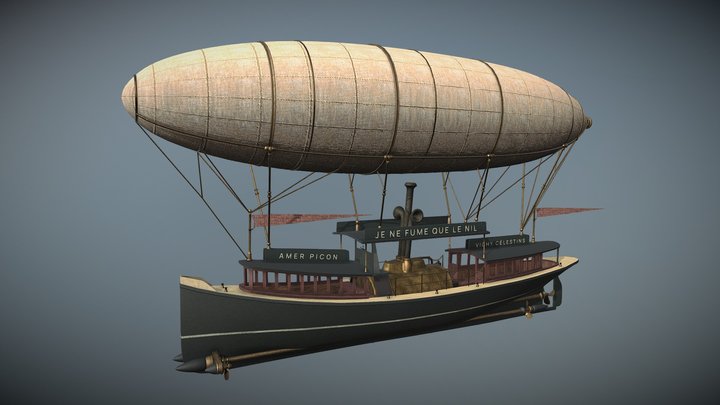 Bordeciel - Flying Garonne Boat 3D Model