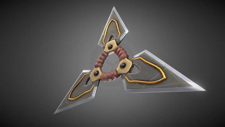 Fuma Shuriken Weapon for Games 3D Model