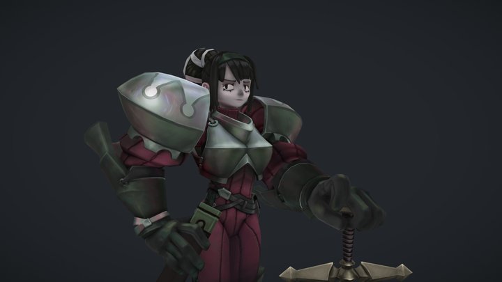Lady Knight 3D Model