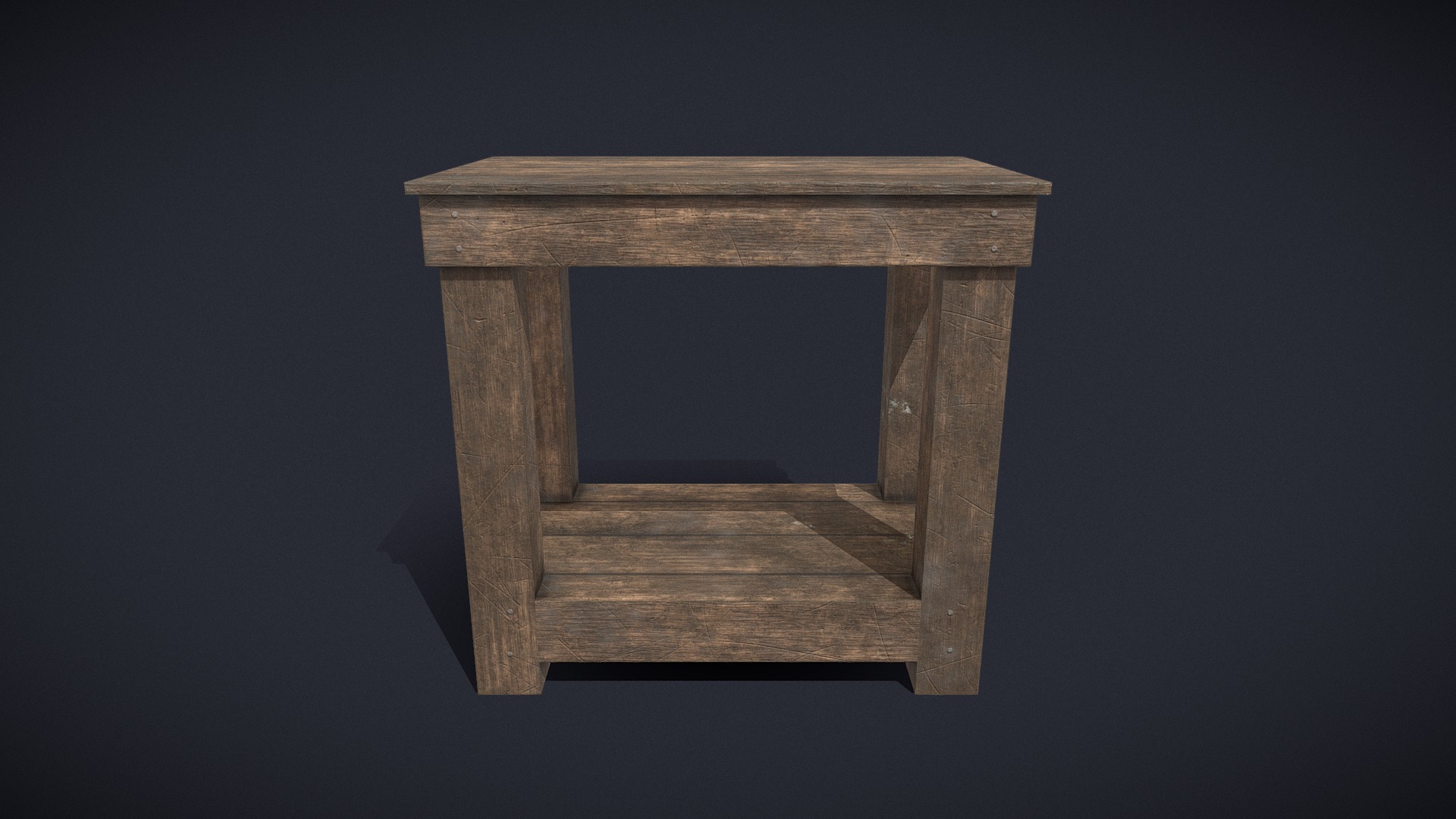 3D model Small Bed Side Table - This is a 3D model of the Small Bed Side Table. The 3D model is about a wooden box with a black background.