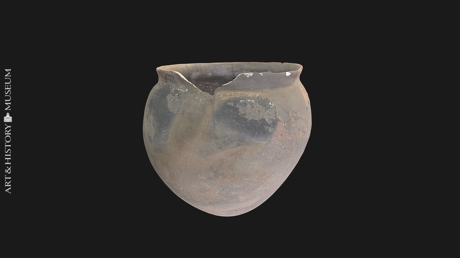 Egg-shaped pot with small opening & flaring rim