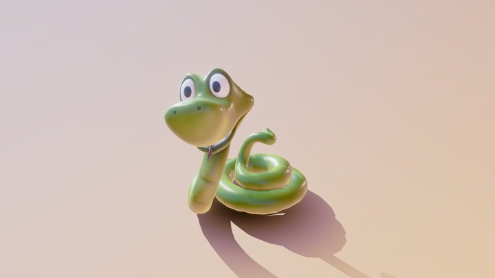 Cartoon Snake for gaming 3D Model