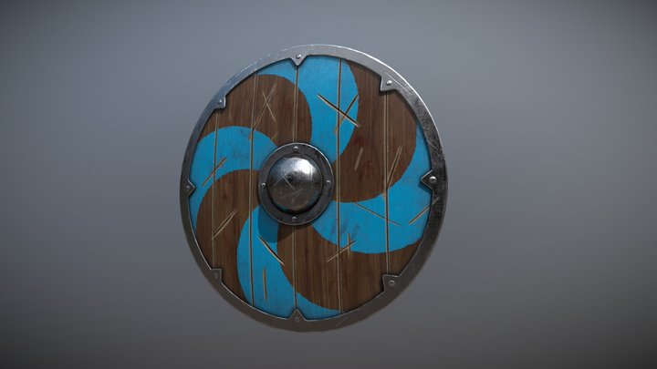 Lowpoly viking shield 3D Model