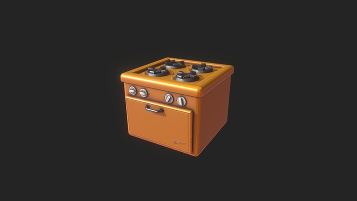 Props . Stylized Diner Stove 3D Model