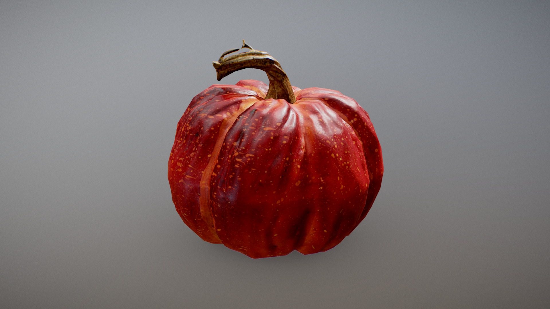 3D model Decorative Pier1 Pumpkin - This is a 3D model of the Decorative Pier1 Pumpkin. The 3D model is about a red apple with a stem.