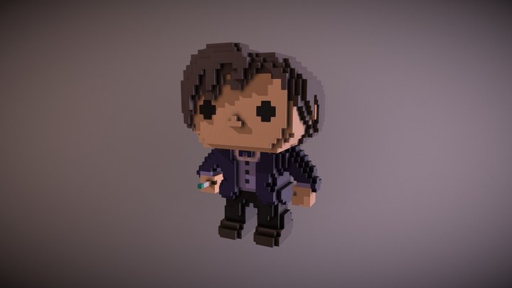 8-bit 11th Doctor Pop figure 3D Model