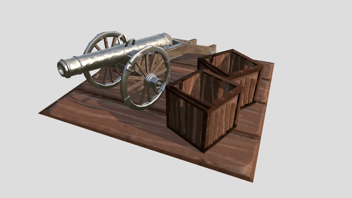 [STUDENT WORK] STYLIZED PROPS - Artillery Cannon 3D Model