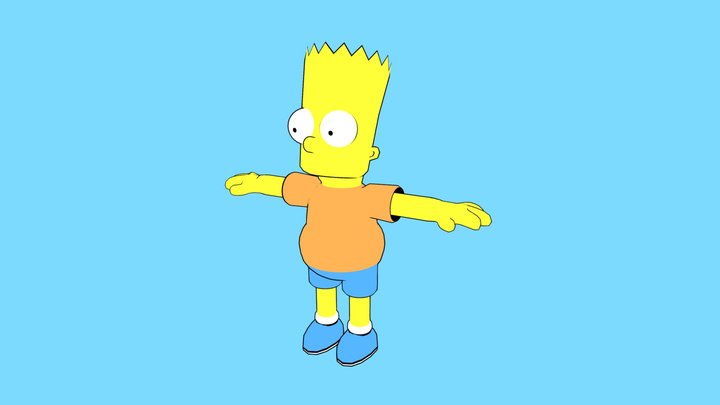 3D Bart Simpson! 🛹 DM For New Project ✉️ . Made by: @vectron3d 🎨 . Follow  us @3dblendermodelling . . #charactermodelling #simp