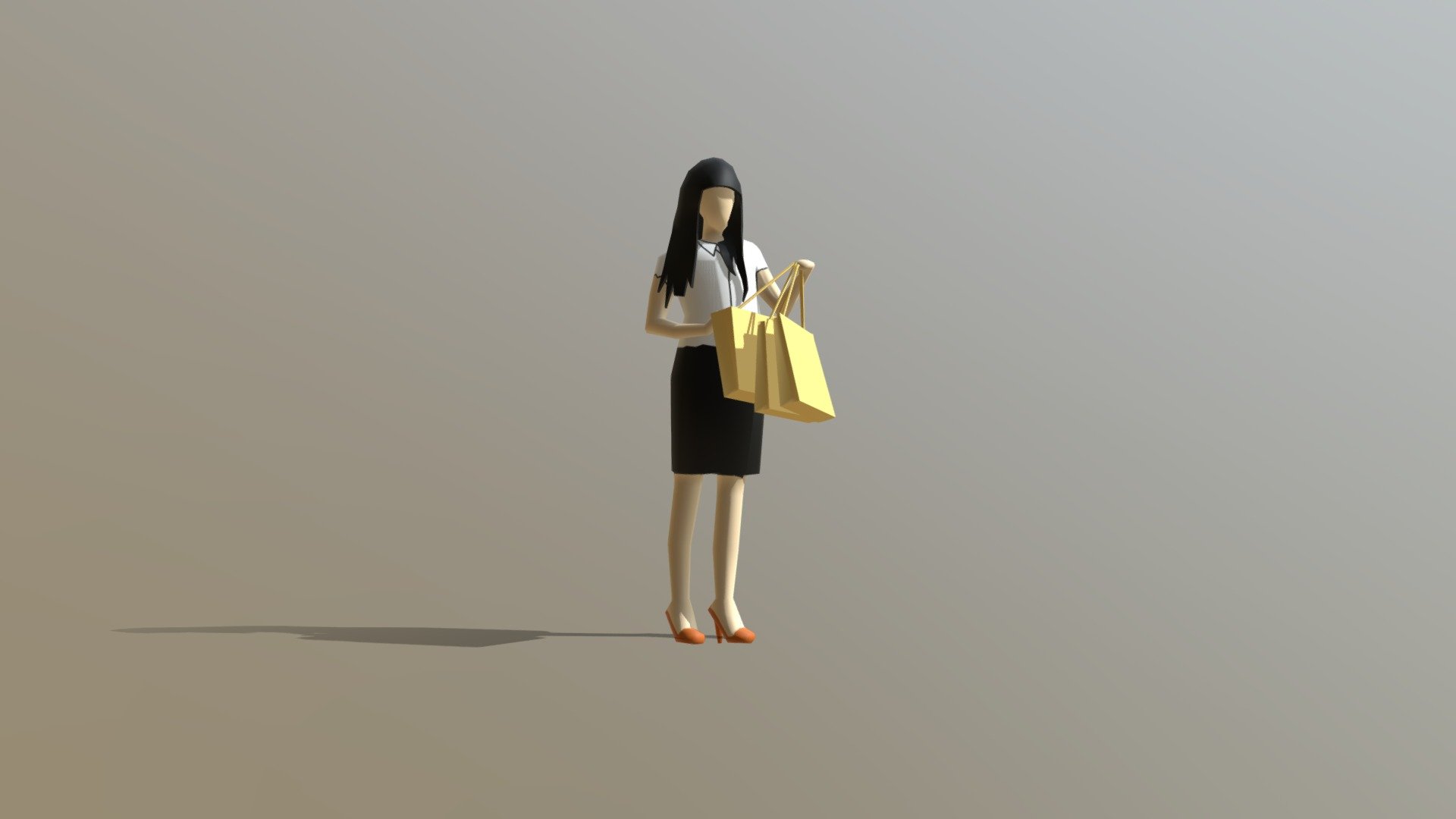 Low Poly Business Girl 002