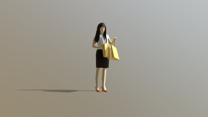 Low Poly Business Girl 002 – Free 3D Model STL