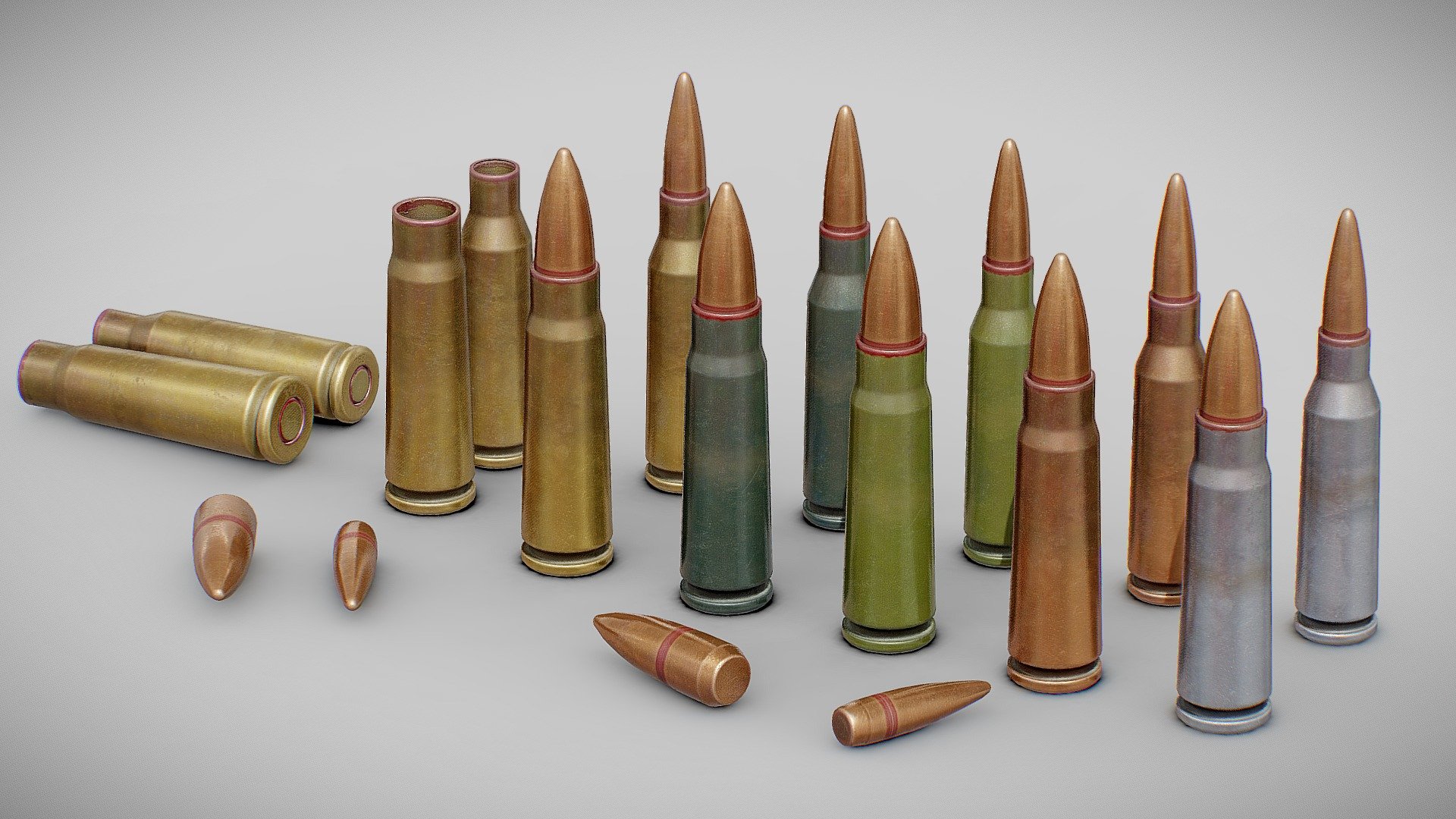 AK Rounds (5.45x39 7.62x39) - Download Free 3D model by valterjherson1 ...