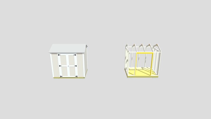 6x8 Ranch Series Shed 3D Model