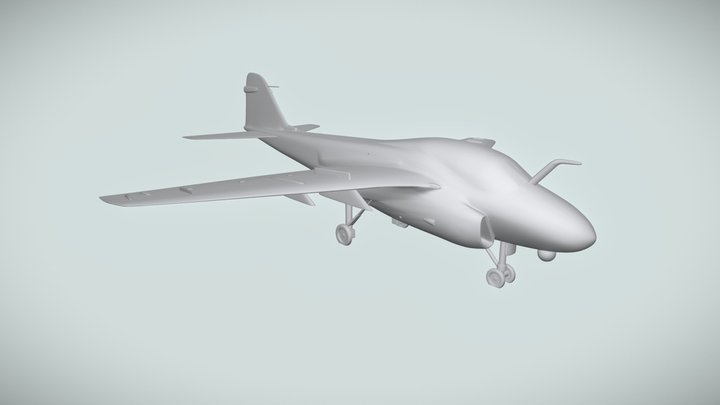 A6 Intruder military jet 3d print model 3D Model