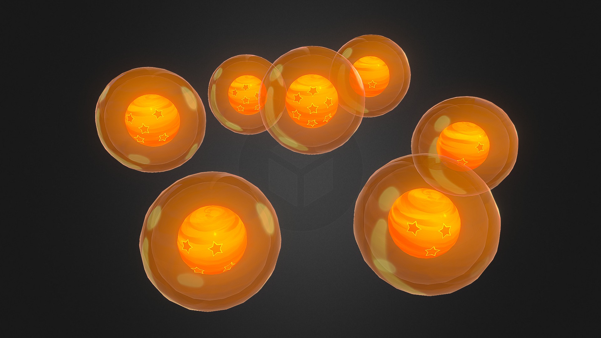 3D model #SGP20 Dragon Balls [1hour] - This is a 3D model of the #SGP20 Dragon Balls [1hour]. The 3D model is about a group of lit candles.
