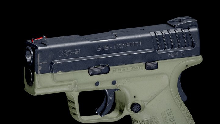 Springfield Armory XD-9 Handgun 3D Model