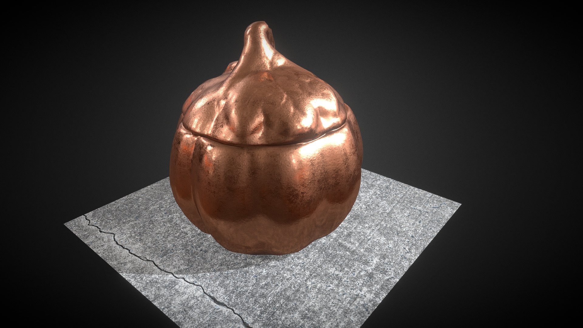 Bronze Pumpkin Candle — Sketchfab embed 3D viewer