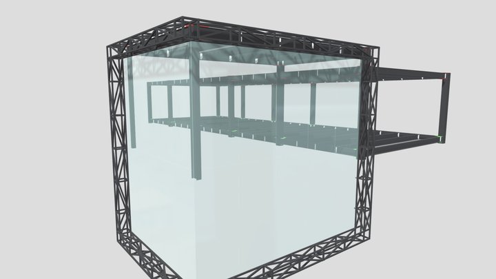 Estructura Con Placa Frontal 3D Model