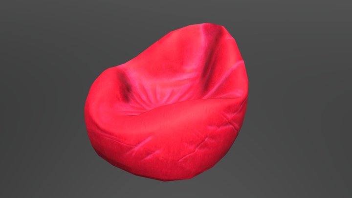 Red pouf 3D Model