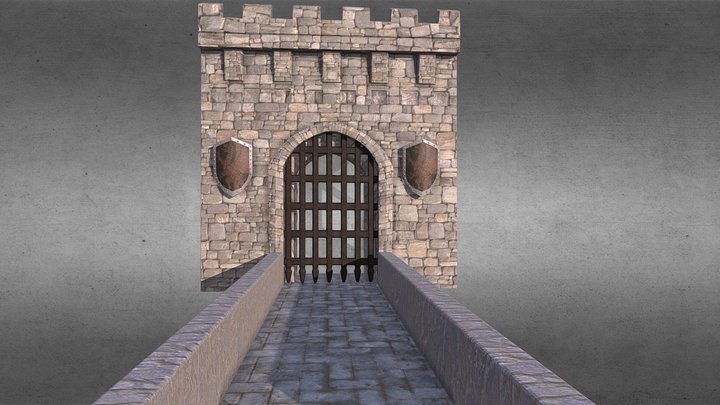 Simple Castle Gate 3D Model