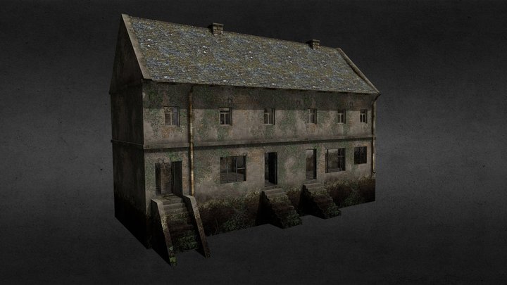 WW2 City House 2e Shops France 3D Model