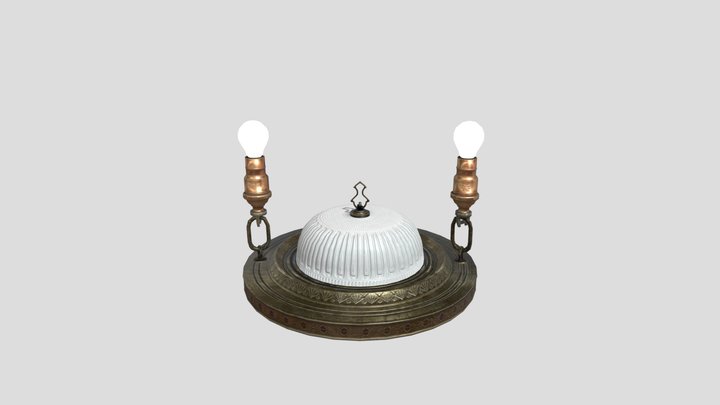 Nouveau Exposed Bulb Flush Mount Lamp – Modello 3D gratuito STL