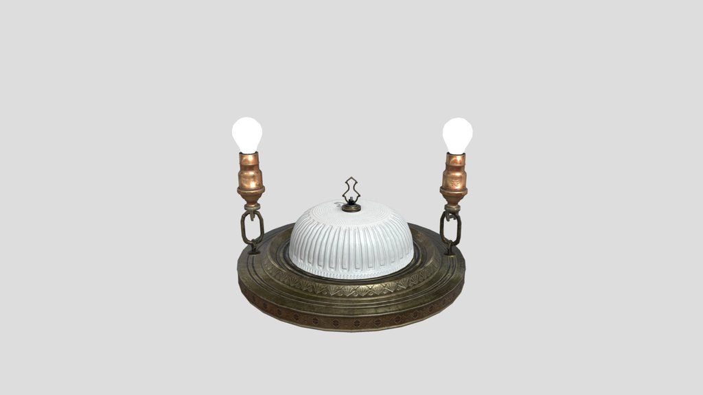 Nouveau Exposed Bulb Flush Mount Lamp
