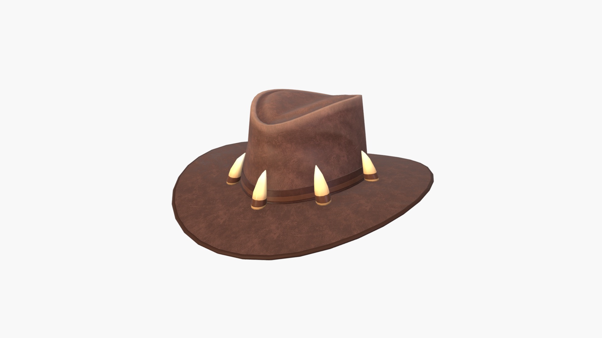 3D model Leather Hat - This is a 3D model of the Leather Hat. The 3D model is about a chocolate hat with a candle.