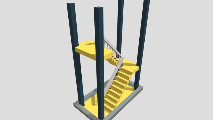 Staircase: Low Poly Fully Customizable 3D Steps 3D Model