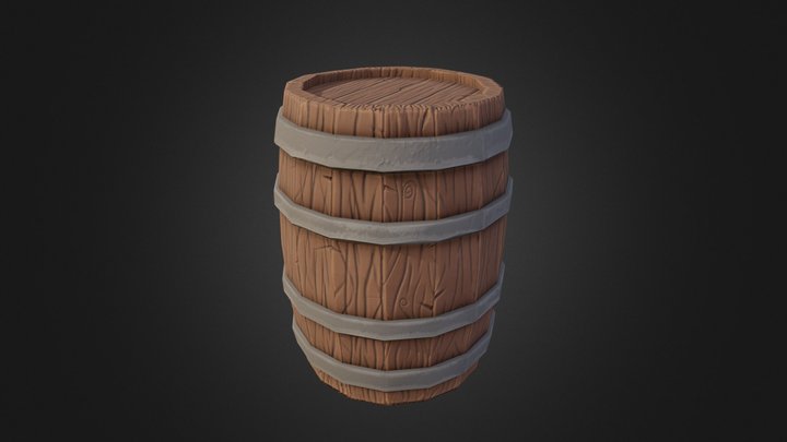 Stylized Barrel 3D Model