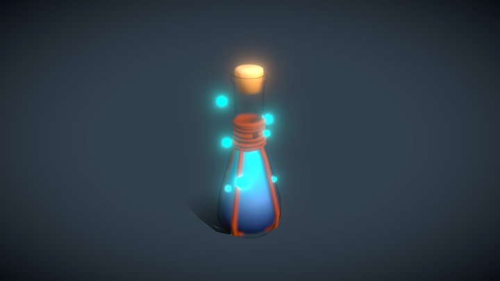 Low Poly Mana potion 3D Model