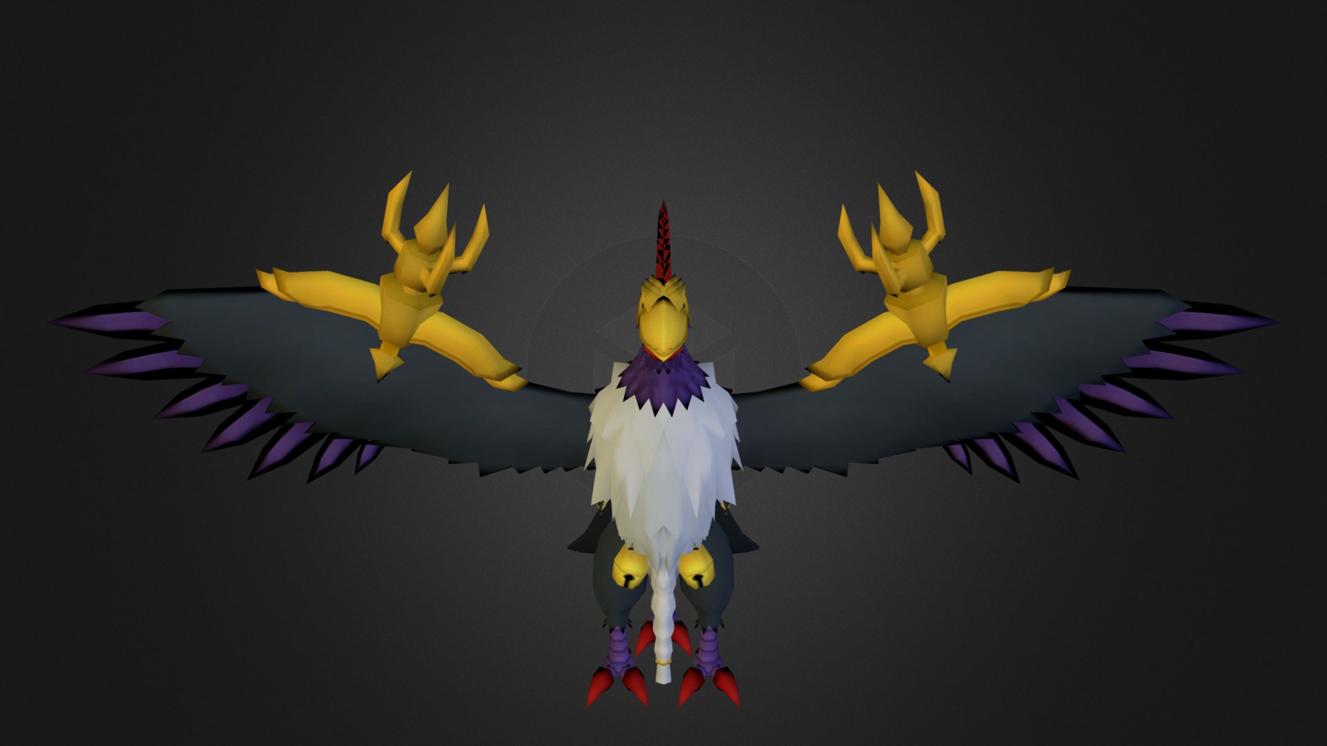 Pc Computer Digimon Masters Crowmon D Model By Rogarmao E B F Sketchfab