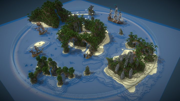 Breeze Island 2 - Minecraft 3D Model