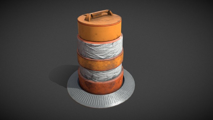 [FREE] traffic barrier barrel 3D Model