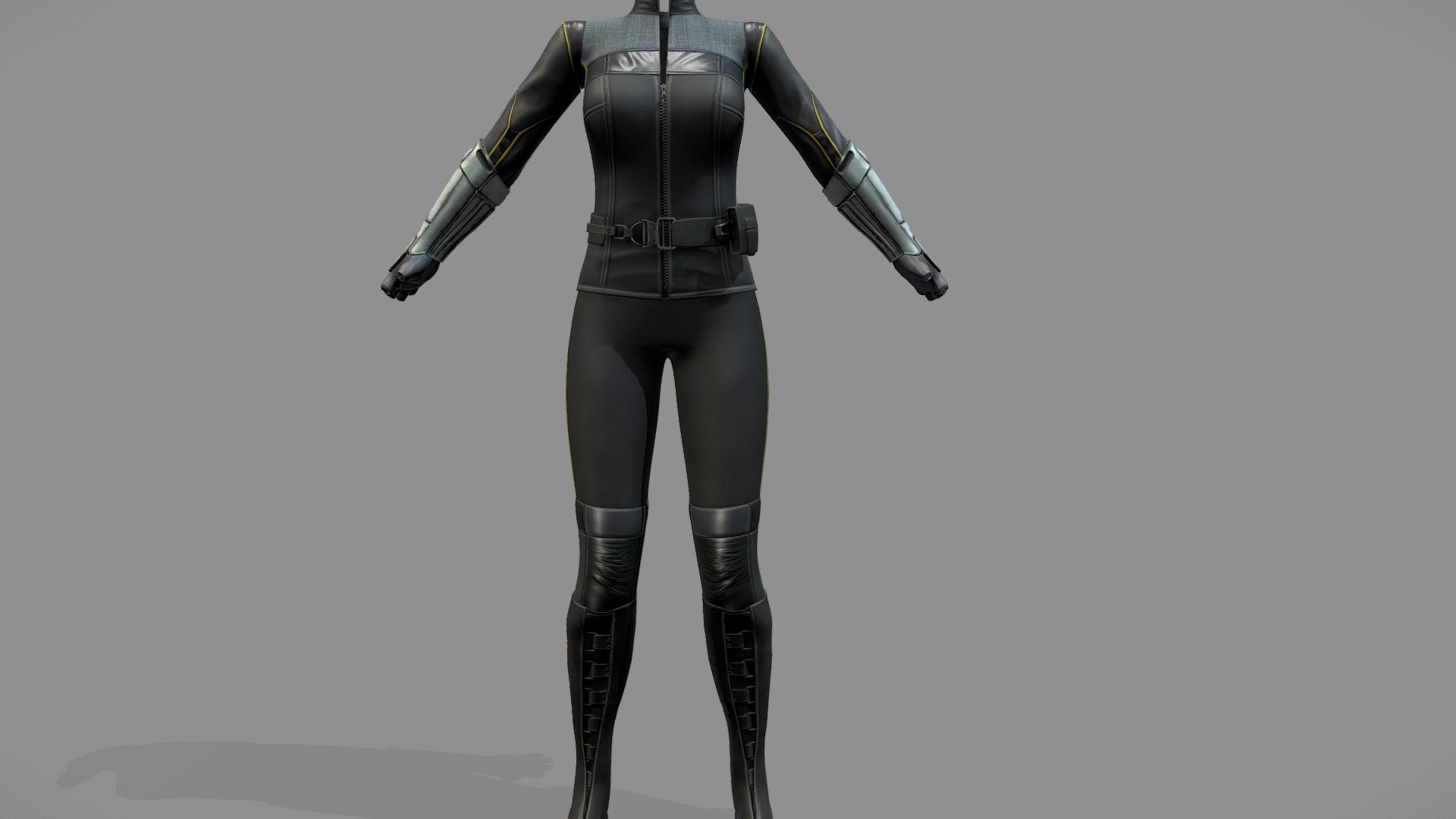 3D model Full Sci-Fi Concept Combat Outfit VR / AR / low-poly