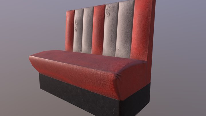 Old Diner Couch 3D Model